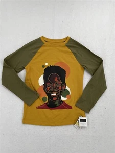 Boy's Long Sleeve Baseball Style T-Shirt Graphic Beautiful Boy Yellow XL (16 ) - Picture 1 of 6