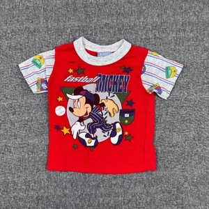 Vintage Fastball Mickey T-Shirt Kids 4T Red Disney Single Stitch Cartoon 80s - Picture 1 of 5