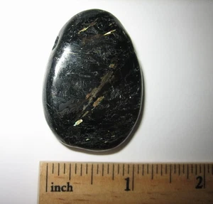 1.55" POLISHED RARE AUTHENTIC NUUMMITE STONE DRILLED PENDANT GREENLAND 22.1g *A1 - Picture 1 of 21