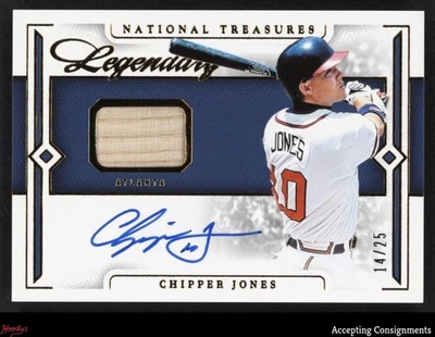 2024 National Treasures Legendary Lumber Signatures Chipper Jones BAT AUTOMÁTICO 14/25 Foto 1 de 2