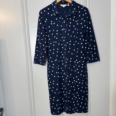 Camisa Jersey Boden Tara Azul Marino Blanco Punto 6R Bolsillos Abotonados Foto 1 de 4