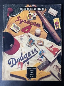 RICHARD WOLFFERS AUCTIONS June 15 1994, NO.184, BASEBALL MEMORABILIA -CATALOG - Picture 1 of 15
