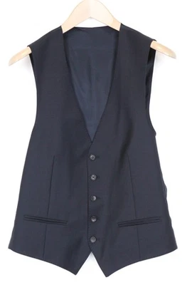 SUITSUPPLY Ferrara Men Waistcoat UK36R Navy Blue Wool Lined Single-Breasted I - Image 1 of 4