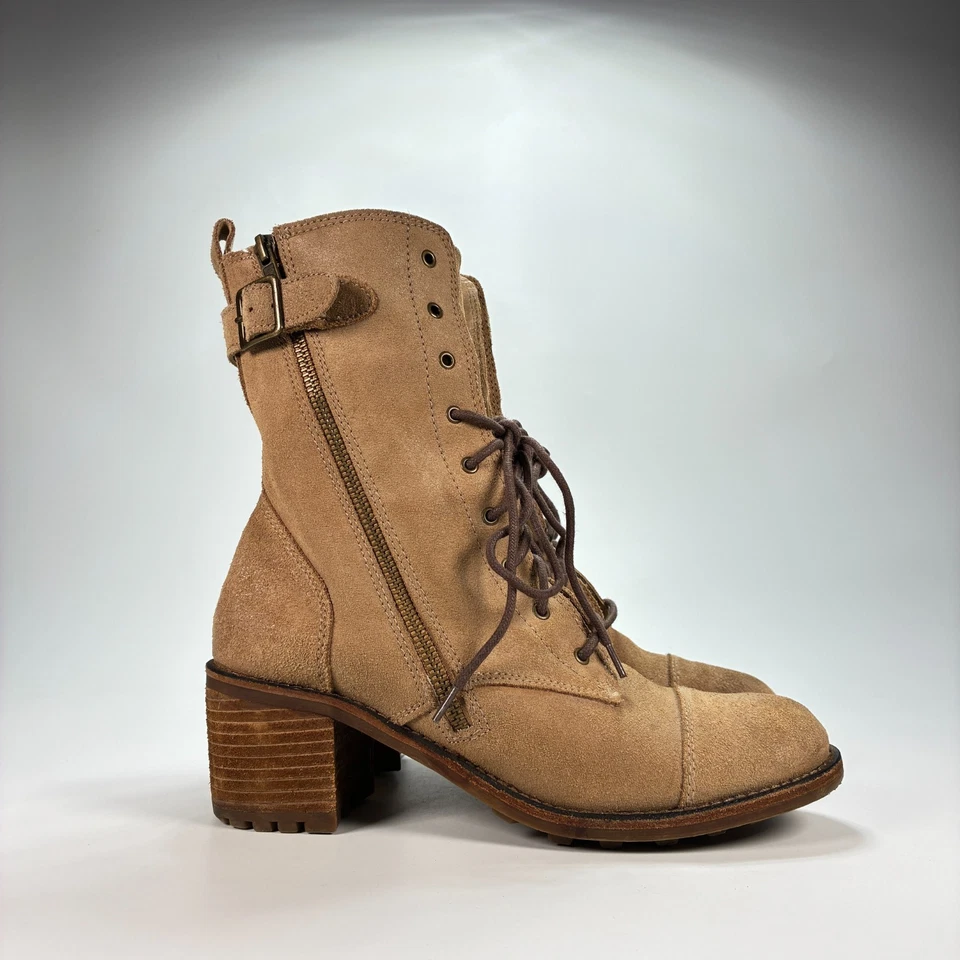 Botas al tobillo Rocket Dog Max tostadas gruesas de combate con cordones y cremallera lateral para mujer talla 9M” Foto 1 de 4