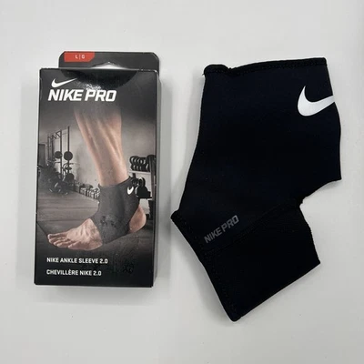 Nike Pro Ankle Sleeve 2.0 Black NMS37010 Sport Compression Sleeve Size L - Image 1 of 4