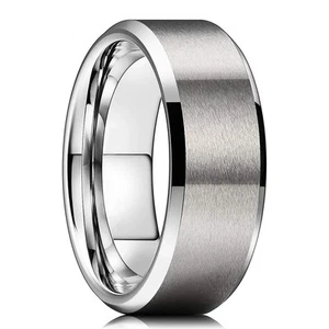 Titanium Wedding Ring Men Women Brushed Matt Unisex Engagement Band Gift - Picture 1 of 5