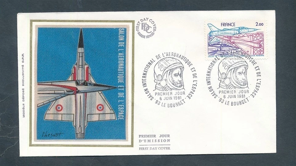 D448670 France FDC With Silk Cachet Aviation - Aeronautics & Space Salon - Image 1 of 1