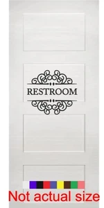 Letrero de puerta de baño calcomanía baño inodoro puerta señalización unisex - Imagen 1 de 3