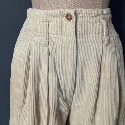 Pantalones plisados vintage de pana Shazz | Talla 5 Junior | Beige años 80 90 Foto 1 de 4