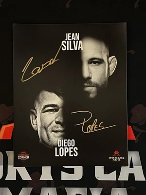 Diego Lopes / Jean Silva  Autographed UFC MMA 8x10 Photo Auto PSA DNA COA - Image 1 of 3