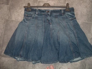 size 12 topshop short denim flirty flare panel skirt - Picture 1 of 2
