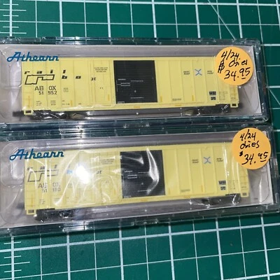 New! Athearn 24589 & 24588 50’ FMC Box Car Pair  Rail Box $ 69.90 N-Scale - Image 1 of 4