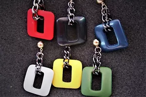 Harz Acryl Ohrstecker Quadrat Kette Ohrringe Hypoallergen Ohrstecker Auswahl 4 Farben - Bild 1 von 22