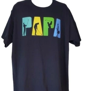 Hombre Negro Golf "PAPA" Manga Corta Camiseta Talla 3XL - Imagen 1 de 7