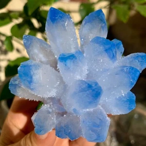 318g New Find blue Phantom Crystal Quartz Cluster Mineral Specimen Healing - Picture 1 of 12