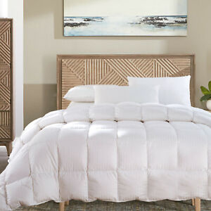 Hotel All Season 600 FP Stripe White Goose Down Comforter Oversize Medium Warmth
