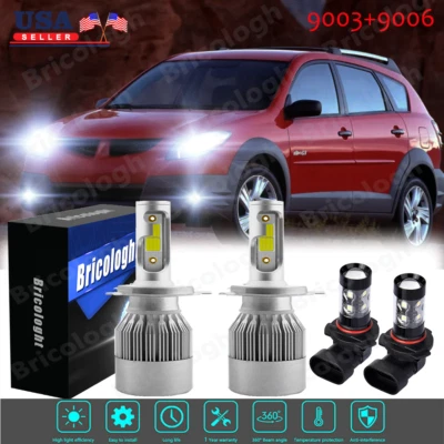 Para Pontiac Vibe 2003-2008 - 4 piezas faros LED haz alto/bajo + faros antiniebla bombillas Foto 1 de 4