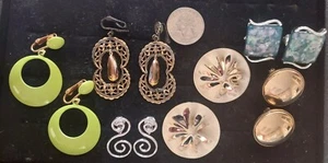 6 Pair Gold & Silver Metal Vintage Screw Clip On Earrings Lot - Picture 1 of 2