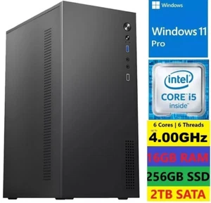 Intel Core i5 Home & Office 16GB RAM SSD +2TB Windows 11 Pro Desktop Computer PC - Picture 1 of 3