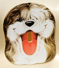 1980's Vtg Old English Sheepdog Puppy Dog Light Switch Cover Plastic Retro !