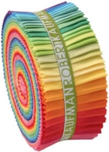 Kaufman Kona Cotton Bright Palette Jelly Roll Up 2.5" Fabric Strips RU-231-41 - Picture 1 of 1