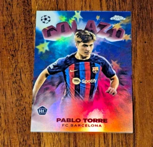 2022 Topps Chrome GOLAZO  Blue Refractor #'d /150 Pablo Torre Rookie  FC Barca - Picture 1 of 2