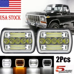 Pair 7x6" 500W LED Headlights Hi/Lo Beam DRL Fit For Ford F-150 F-250 Ranger - Picture 1 of 12