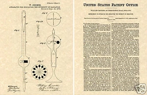 US PATENT for CROOKES RADIOMETER Bulb Art Print light READY TO FRAME 1876 - Picture 1 of 1