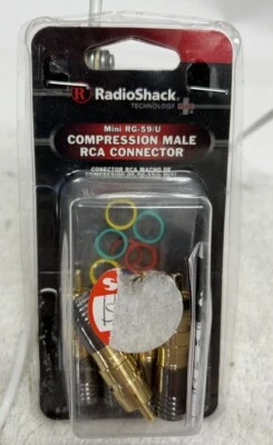 RadioShack Mini RG-59/U Compression Male RCA Connector Electronic Part New - Image 1 of 4