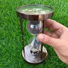 Nautical Vintage Brass Sand Timer Antique Maritime Hourglass With Compass Gift