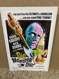 Die Monster Die Vinyl Sticker Horror 3" x 4" Free Shipping! Retro 70s Gore - Picture 1 of 1