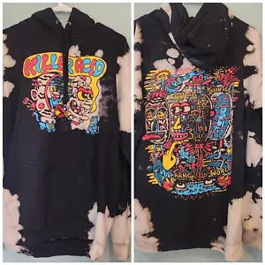 Sudadera con Capucha KILLER ACID Fake Head Bleach Tie Dye Talla Grande Patinador Doble Gráfico - Imagen 1 de 7