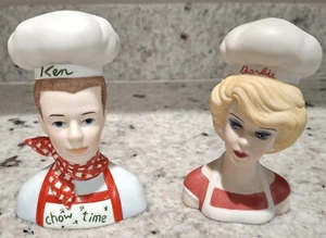 Barbie Ken Salt and Pepper Shaker set Mattel Enesco 1994 VTG Ceramic Never Used - Picture 1 of 3