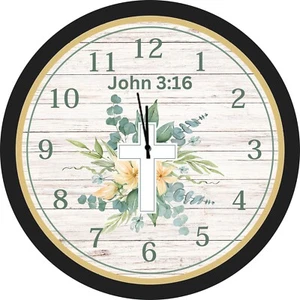 Personalized Clock-Religious Clock, Cross, Christian, Religious Decor, Scripture - Picture 1 of 1