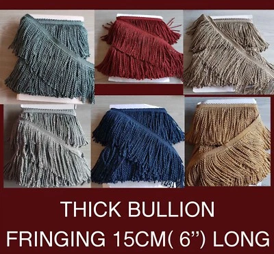 HAB&FAB Thick Fringe Bullion 150mm 6'' Long Bullion Fringing Upholstery Curtain Tassels