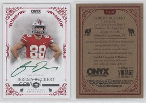 2022 Onyx Vintage Green Signatures /50 Jeremy Ruckert #VAJR Rookie Auto RC
