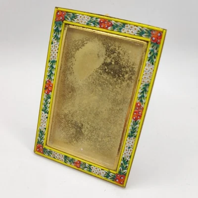 Marco de fotos vintage italiano micro mosaico pequeño rectángulo multicolor 3 1/2" x 2 1/2 Foto 1 de 4