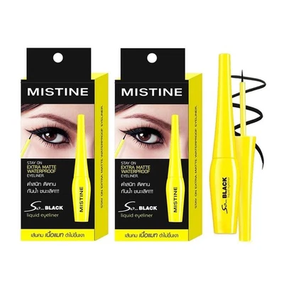 2x Mistine Delineador de Ojos Líquido So Negro Mate Impermeable Larga Duración Suave 4.5g Foto 1 de 4