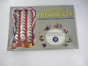 Juego de mesa vintage Selchow & Righter CONOCE A LOS PRESIDENTES con monedas - Imagen 1 de 9