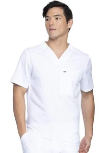 Dickies Balance Men's Men Scrubs Top Tuckable V-Neck Plus Size DK865, 3XL, White - Picture 1 of 8