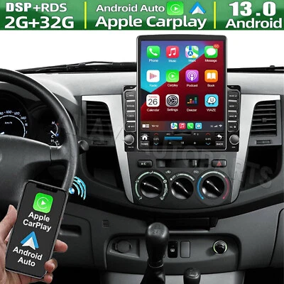 Radio estéreo de coche de 9,7"" para Toyota Hilux 2005-2015 Android 13 reproductor GPS Carplay Foto 1 de 4