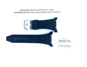 Authentic Invicta Specialty 0666 Black Polyurethane 34mm Watch Band - Picture 1 of 2
