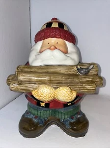Sakura Debbie Mumm Woodland 12" Santa Cookie Jar Canister Hand Painted 1998 - Picture 1 of 12