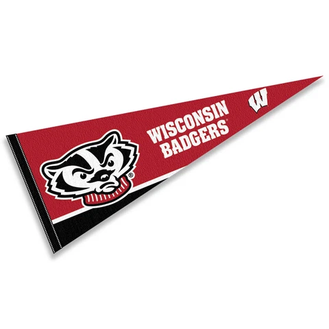 Wisconsin Badgers Bucky Head Full Size Pennant Cover