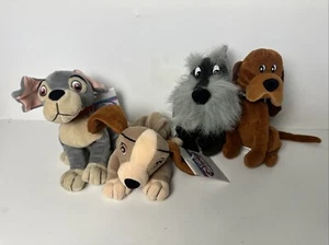 Disney Store "Lady & the Tramp, Jock, & Trusty" Plush Bean Bag set of 4 - Picture 1 of 11