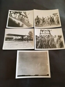 5 Original Snapshot Photographs, Aviator Charles Lindbergh Spirit Of Saint Louis - Picture 1 of 7