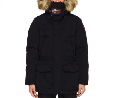 Veste Homme Napapijri Skidoo Open Long N0YGOC 041 Hiver Full Zip Noir - Photo 1/3