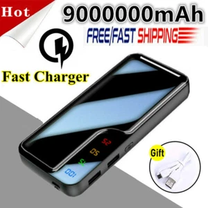 9000000mAh Power Bank Fast Charger Battery Pack Portable 2 USB for Mobile Phone - Picture 1 of 13