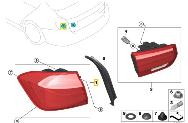 NEW BMW 3 F30 US REAR LEFT TAILLIGHT 63217369115 7369115 OEM NO DUTY TO 🇺🇸 - Изображение 1 из 1