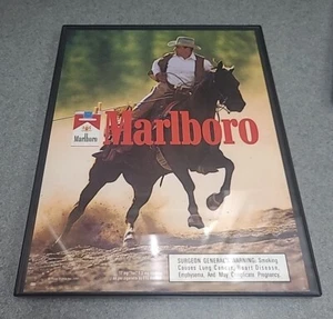 Marlboro Cigarettes Cowboys Horses 1991 Print Ad Framed 8.5x11  - Picture 1 of 1